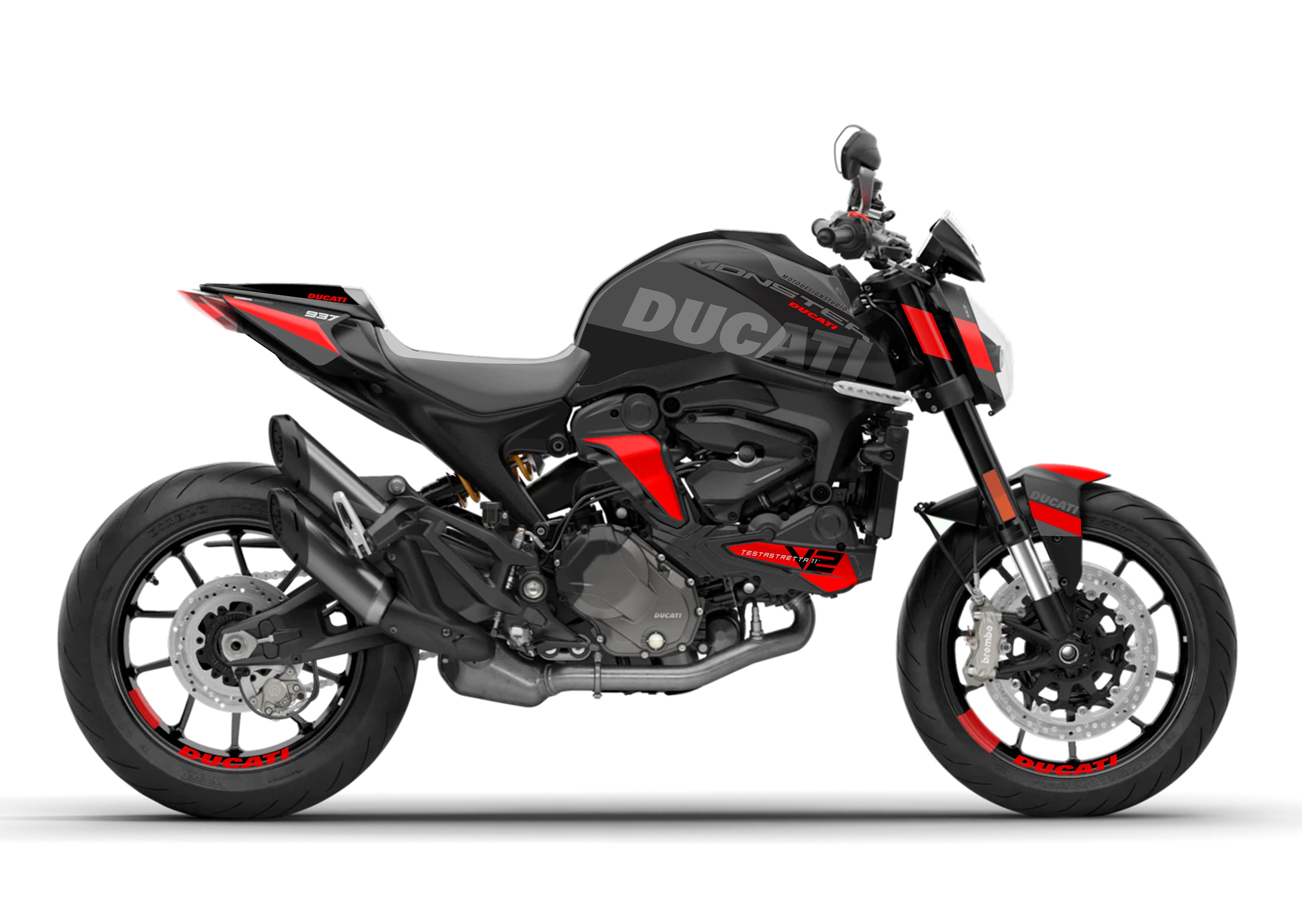 DUCATI ブラックシート ストライプデザイン Ducati-Monster-937-V3-